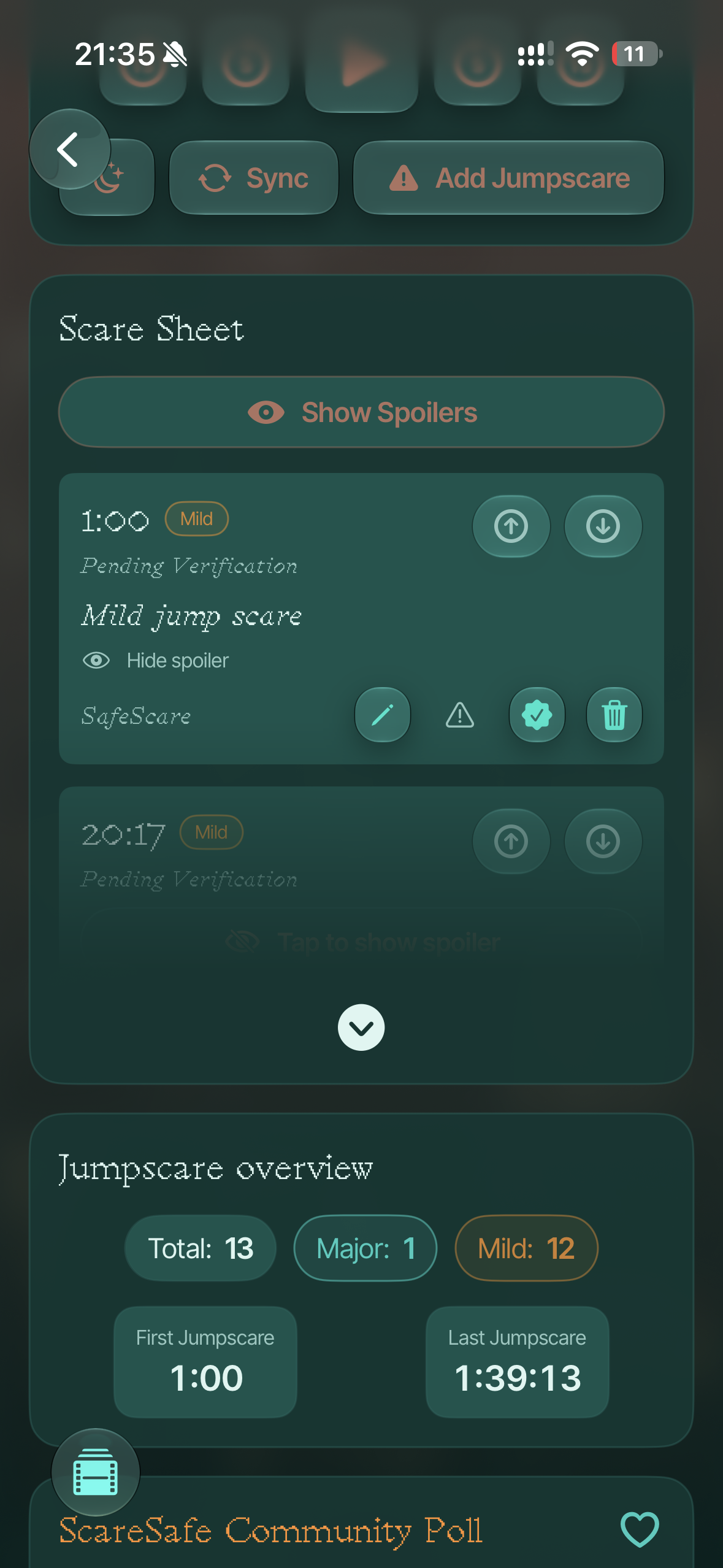 ScareSafe community scare sheet